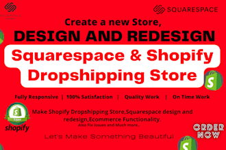 bug fixes ,redesign squarespace and shopify store