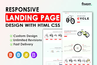 create responsive HTML CSS landing page