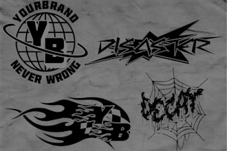 create y2k grunge streetwear clothing design