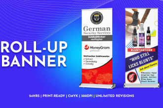 design retractable, roll up, pull up banners