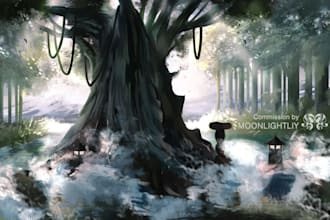 draw detailed background and wallpaper illustration for your device