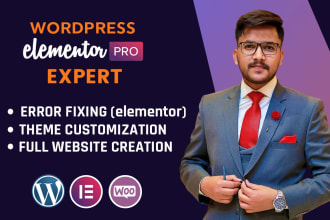 create elementor pro wordpress website and fix issues