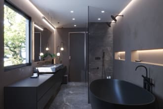design and render bathroom with high quality