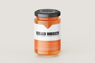 design premuim jar label for your honey,peanut and chocolate
