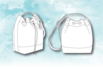 draw detailed bag illustrations
