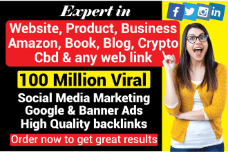 promote your website, business, brand, blog, amazon, book, crypto, product