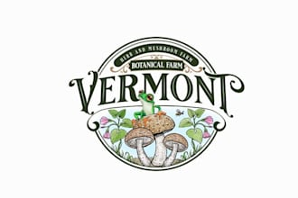 create a beautiful mushroom farm logo design