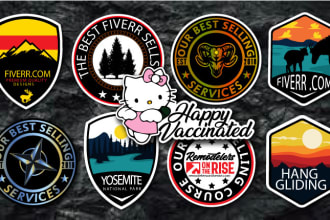 design badge, patch, label, circular round logo, sticker or any graphic design
