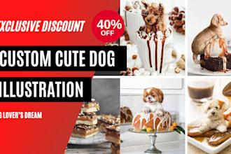 create a custom cute dog illustration for pet lovers