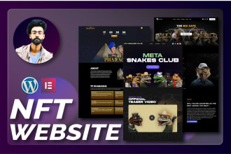 create nft website or nft landing page in elementor pro