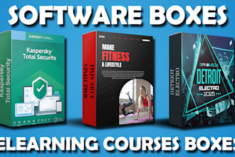 design digital product cover bundle mockup, product cover box, ecover bundle