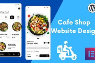 create a café shop website with online food ordering system