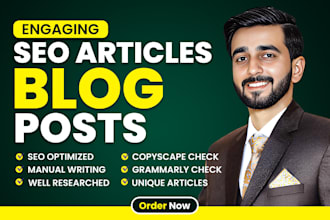 write SEO optimized articles and blog posts that rank, content writer