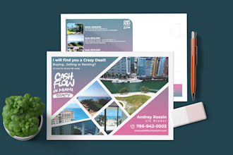 design promotional direct mail eddm or postcard within 24hrs