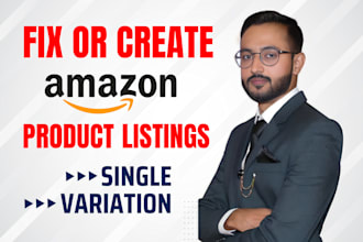 create amazon fba product listing and variation or fix errors in amazon listing