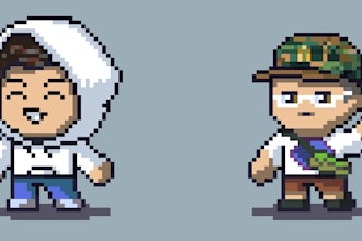 make a cute pixel art character for you