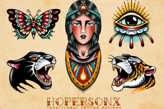make old school style tattoo design