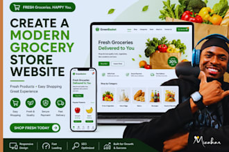 design a modern grocery store or supermarket wordpress website
