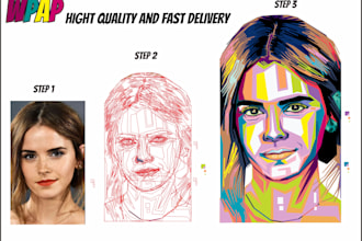 make amazing wpap pop art portrait of you in 24 hours