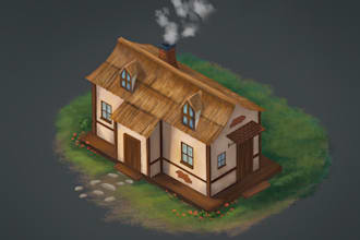create isometric view illustrations and maps in digital art