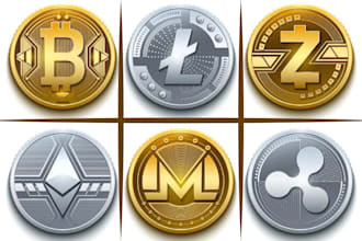 do 3d crypto coin token logo unique bitcoin gold cryptocurrency coin design