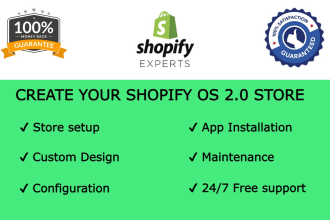 create shopify os 2 0 ecommerce store, online webshop design