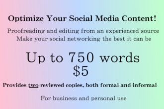 proofread up to 750 words for online marketability