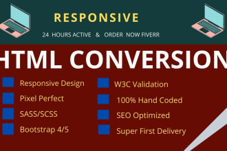convert psd,xd,figma,sketch html bootstrap responsive