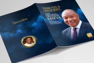 design funeral, obituary, tribute, event and church flyer