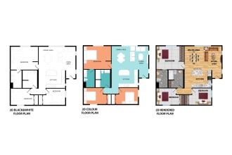 create 2d floor plan, 3d floor plan, colored plan quickly
