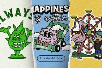 create mascot illustration in retro comic printing style