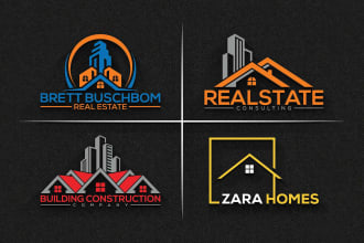 design real estate property construction home realtor logo design