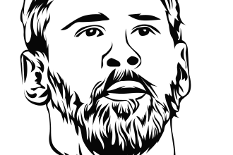 draw vector art portrait black and white or line art