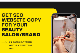 write website copy content for hair extension makeup and beauty brand salon
