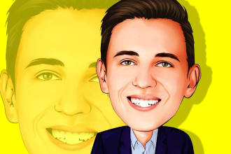 draw cartoon or vector portrait illustrations