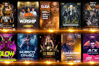 design dj, hip hop concert nightclub party social media poster and event flyer