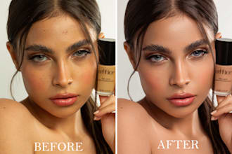 do high end photo retouching and flawless skin editing
