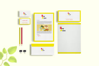 design business card, letterhead, presentation folder and stationery items