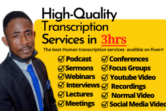 transcribe audio and do video transcription in 24 hours