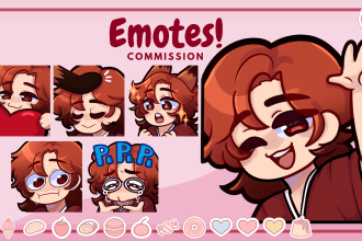 draw custom emotes, stickers in chibi style for your stream