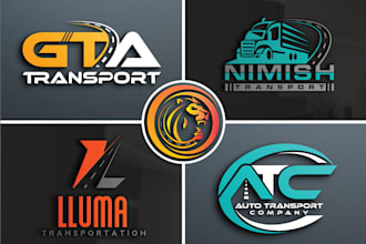 do logistics transport freight dispatching logo design