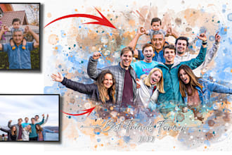 create amazing family portrait watercolor portrait