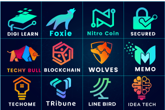 design minimalist  tech startup and crypto logo