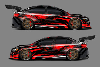 do car wrap design, vehicle sticker or decals wraps design