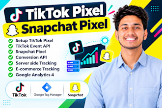 install tiktok pixel and tiktok event API, snapchat pixel, google tag manager