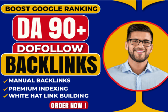 white hat backlinks da 90 plus SEO dofollow authority links