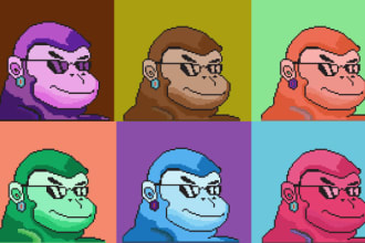 design nft pixel art, crypto art for your nft collection