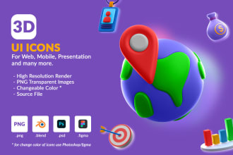 create custom 3d icon and object