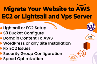 migrate your website to aws ec2 or lightsail and vps server