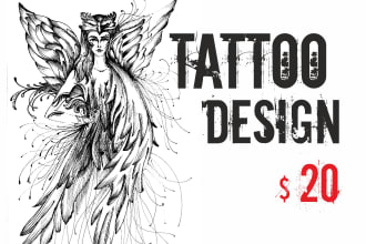 draw by hand amazing tattoo design for you